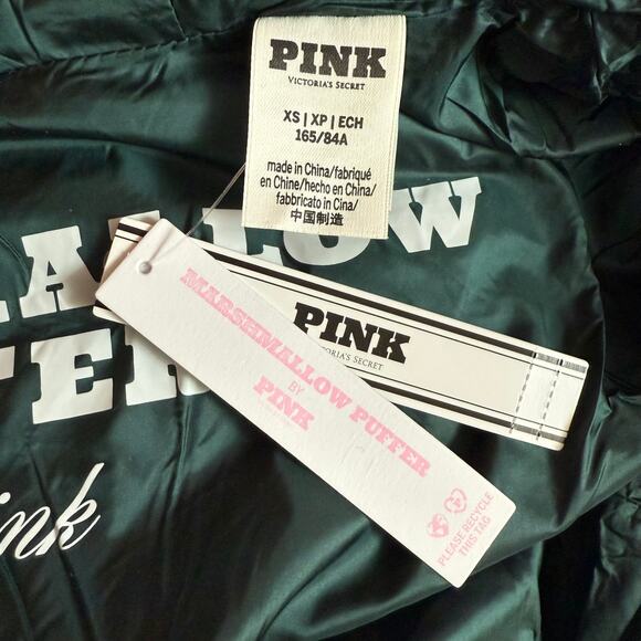 PINK NEW Marshmallow Puffer Coat Jacket Size XS Snap Front with Zipper Closure - Picture 4 of 12